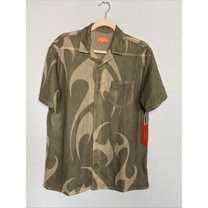 Negative Space Shirt Men's XL Camo Open Knit Mesh Short Sleeve Beach Vacation